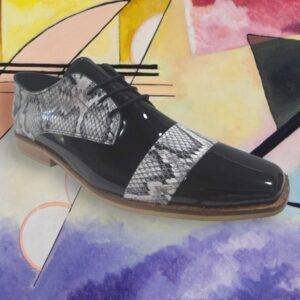 Zapato negro cuero de vibora